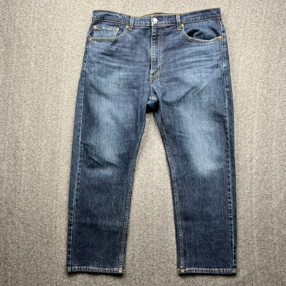 Levi's 505 Jeans Men 38x29 Blue Fits 38x28 Regular Straight Leg Dark Wash Denim